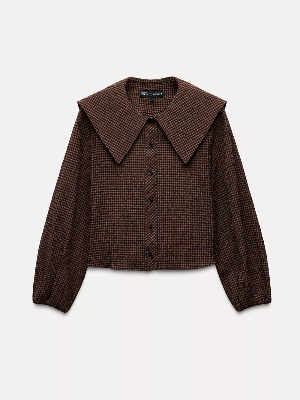 Zara Plaid Shirt with Peter Pan Collar